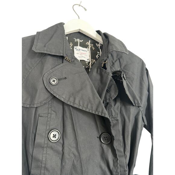 Old Navy Size Small Back Classic Long Belt Trench Coat Winter Work Double Breast - Picture 4 of 13